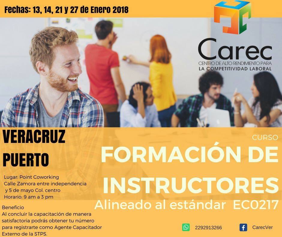 CAREC_V's tweet photo. Enero 2018 curso de Formación de Instructores! Puerto de Veracruz #Capacitación #Veracruz #BocaDelRío #Inscríbete https://t.co/3tdX9MzS7K