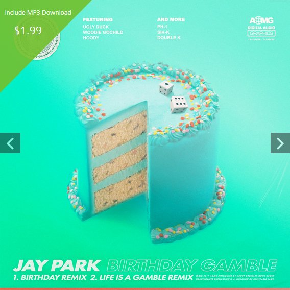 Bainilcom's tweet photo. [New!] Jay Park's [Birthday Gamble] is released! The cover represents the song so well X^D https://t.co/Wr6vfFxbPc https://t.co/wBDseYiUHI