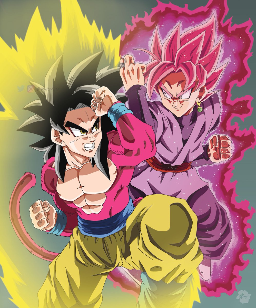 SSJ4 Goku Vs. SSJ Rosé Goku Black. 