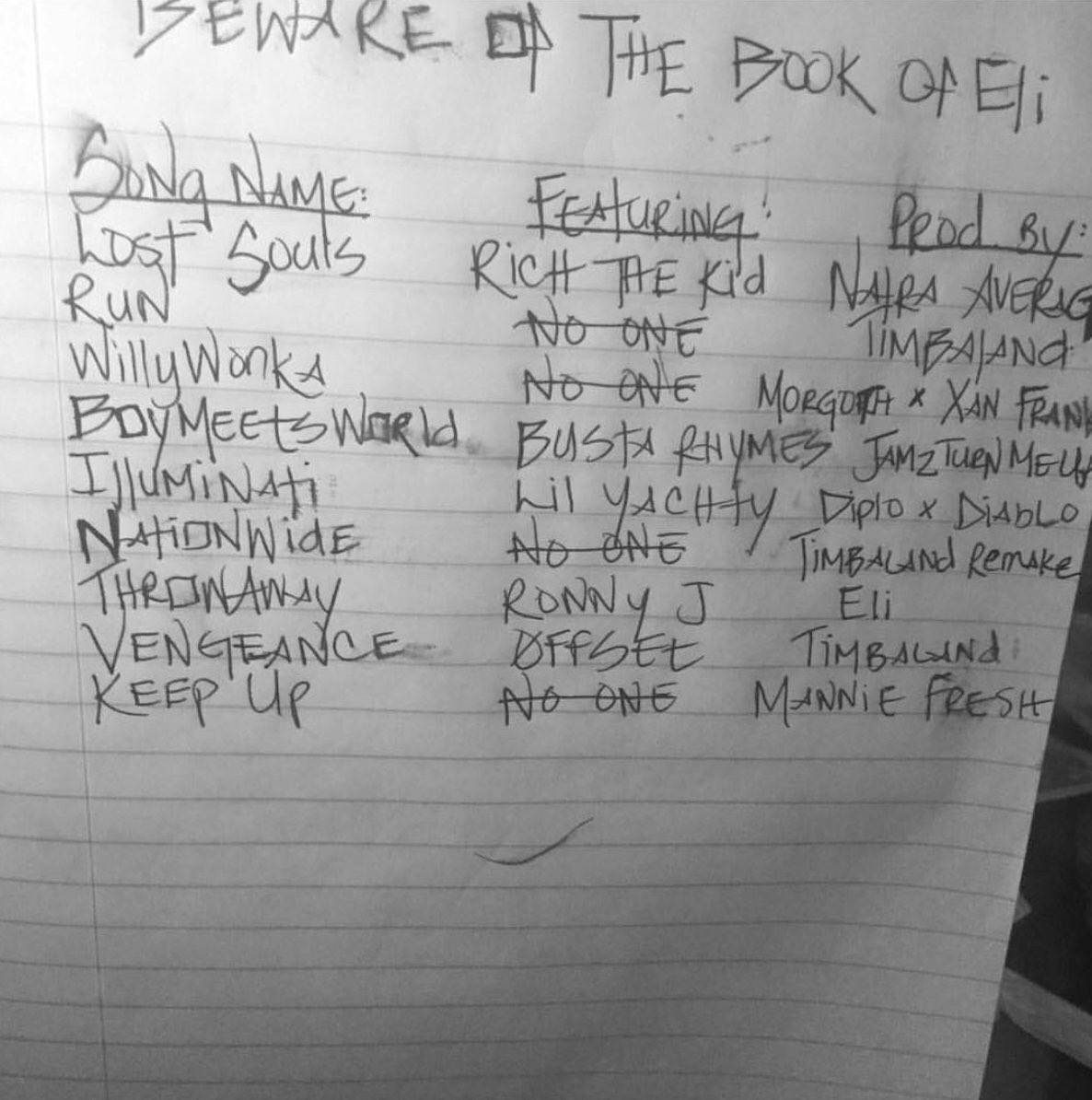 Daily24K's tweet photo. Here’s the track list for @THESLUMPGOD’s new album coming out soon 👀🔥 https://t.co/oizglBlIK7