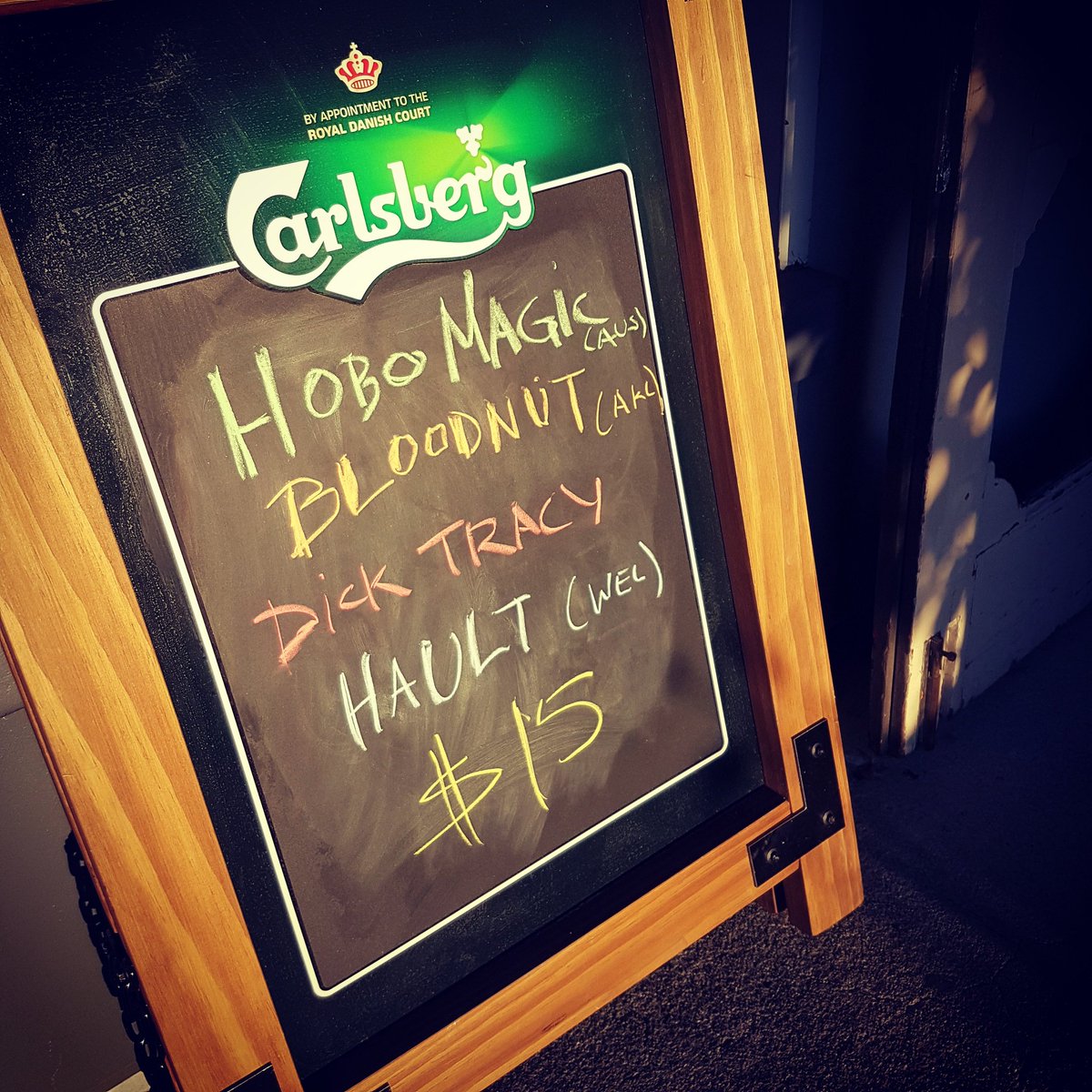 BloodnutBand's tweet photo. Doors are open now at Willow Park Tavern in Palmerston North. #fellowshipoftheriff #nztour #stonerrock #hobomagic #hault #dicktracy #palmy https://t.co/b1heeYUo8H