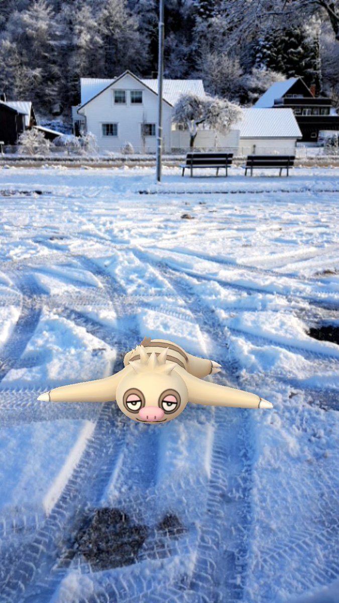PokemonHaaland's tweet photo. Slakoth loves winter in Norway 🤣
#pokemongo #PokemonGOGen3 #Pokemon #winter #Norway #niantic #Gen3 https://t.co/JZaOdkTwdt