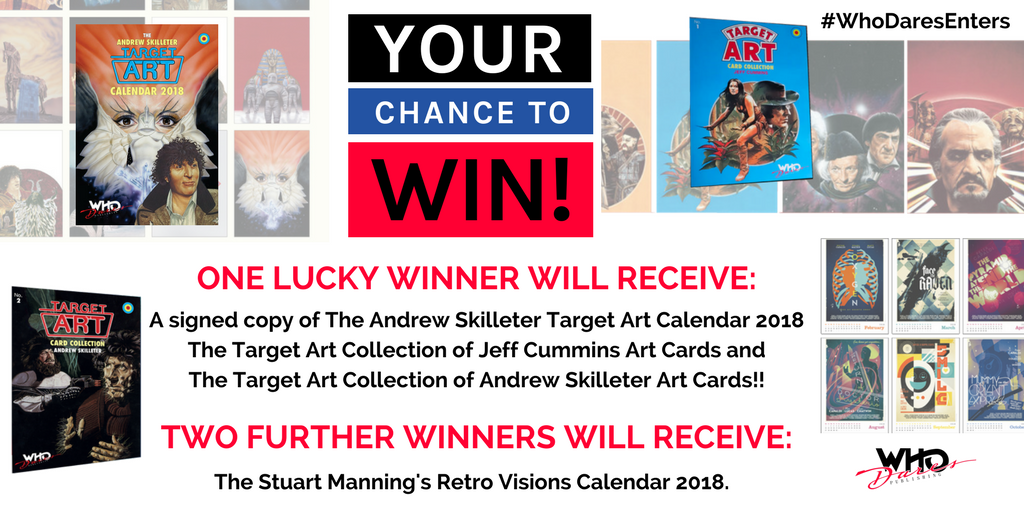 WhoDaresPublish's tweet photo. To thank you for your continued support we are giving away some fantastic Who Dares, Doctor Who art products. For your chance to win, simply retweet this post. Comp closes on 20th Dec. T&Cs: https://t.co/SQKvgklnim #WhoDaresEnters #DoctorWho #AndrewSkilleter #StuartManning https://t.co/ANzVY9Q6E4