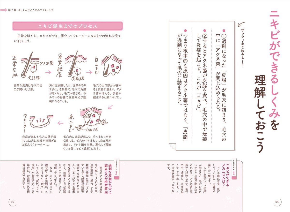 かずのすけ ニキビの原因は アクネ菌 が毛穴内部で増殖することです なので一般に 殺菌剤 で対処しますが この菌は元々 皮膚常在菌 といって肌の天然のバリアを作ってくれている大切な菌のひとつです アクネ菌を殺しすぎると肌がより弱ってしまう