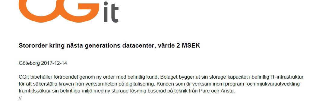 Borsredaktion's tweet image. Datacenter och stororder är ju hett nu. #Cgit vill in på Aktietorget i början av 2018.