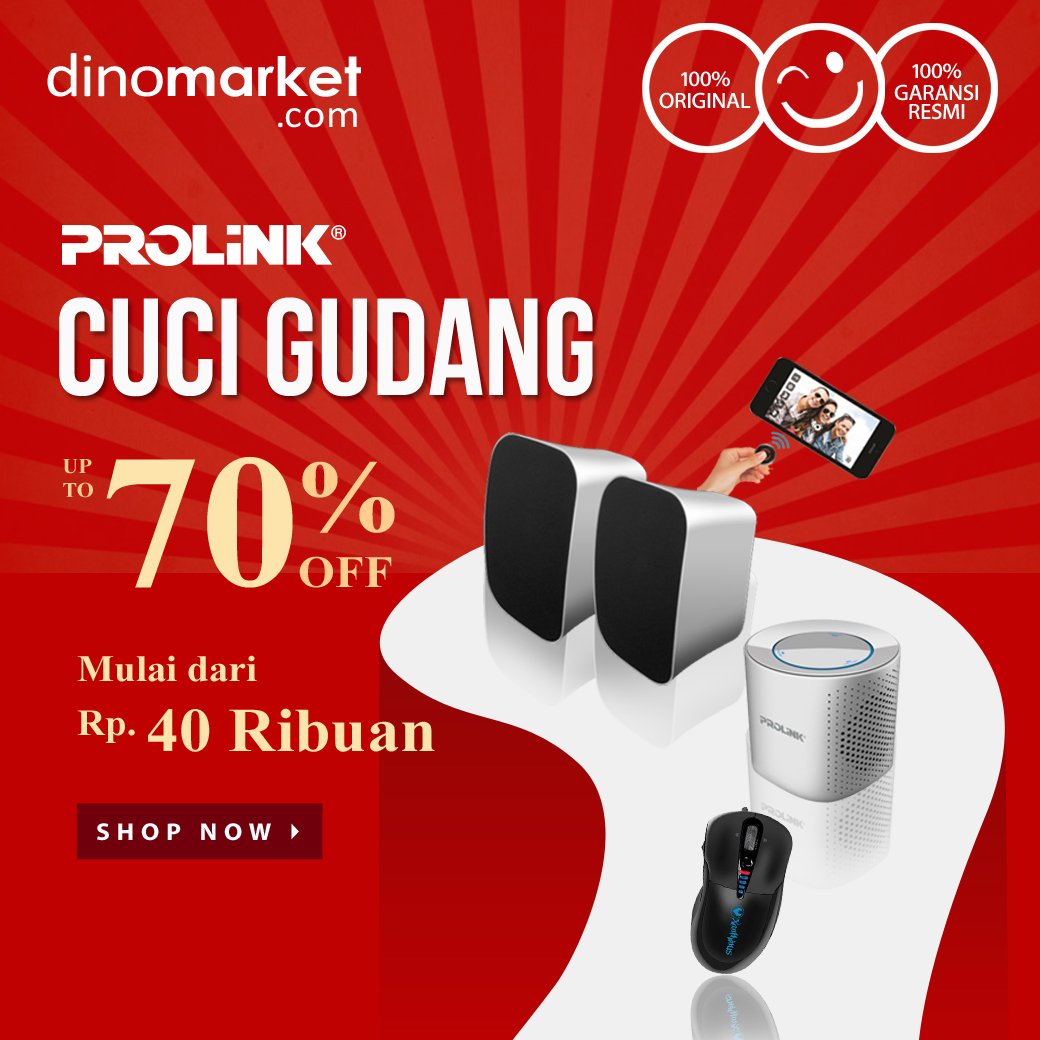 DINOMARKET's tweet image. Ayo Dinolovers. Buat kamu yg lagi nyari #speaker, #earphone,  #camerashutter dan barang kece lainnya,cek aja #prolink cuci gudang disc up to 70%. Klik goo.gl/eRJEdX