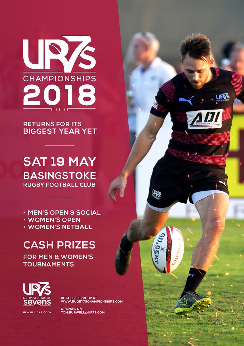 UR7s Champs returns to <a href="/BasRFC/">Basingstoke RFC</a> on May 19th in 2018! £500 Cash prize for men and women’s open winners - rugby7schampionships.com #rugby7s