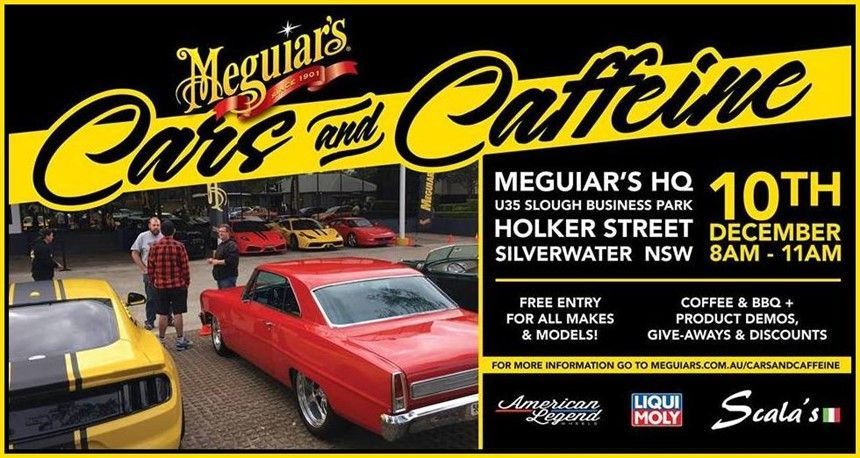 The Meguiar's Cars and Caffeine will be held on Sunday 10 December 2017 at Meguiar's HQ - Cnr Holker Street & Slough Ave, #Silverwater NSW carsofaustralia.com.au/whats_on.php?d…