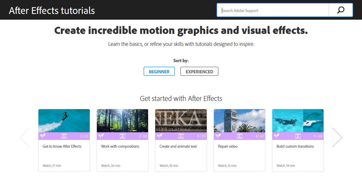 يقدم موقع Adobe دروس رائعة للمبتدئين في برنامج After Effects
بامكانك متابعتها مجانا من هنا : helpx.adobe.com/after-effects/…
<a href="/DesMeet/">ملتقى المصممين</a>