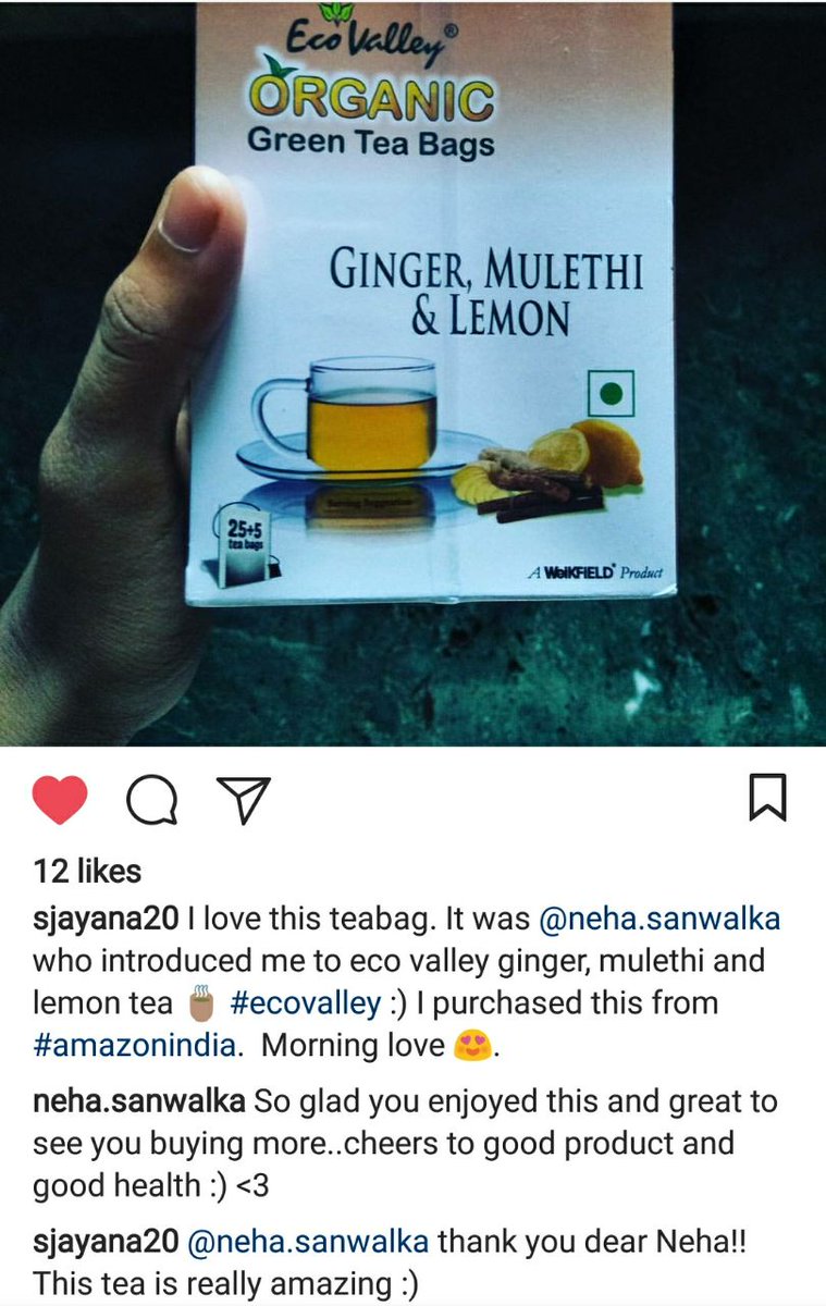 Thanks for the love @sjayana20 ! Hope you have tried our other flavours too ! #ecovalley #weikfield #GreenTea