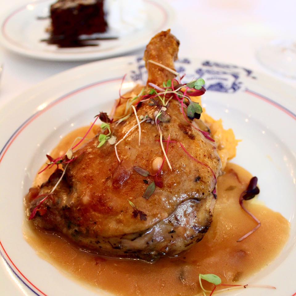 Head to <a href="/AntoinesNOLA/">Antoine's Restaurant</a> for delicious food like this roasted duck confit, which pairs nicely with our wine.