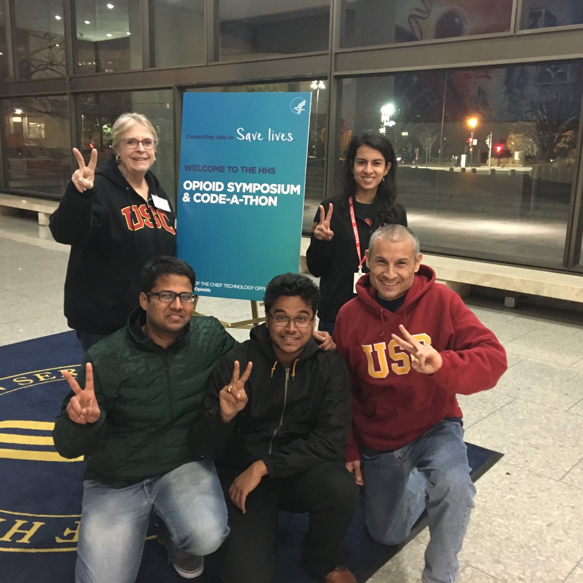 HHS_Innovates's tweet image. Team USC is here at HHS working away! 17 hours left of the HHS Opioid Code-a-Thon! #DataforOpioids