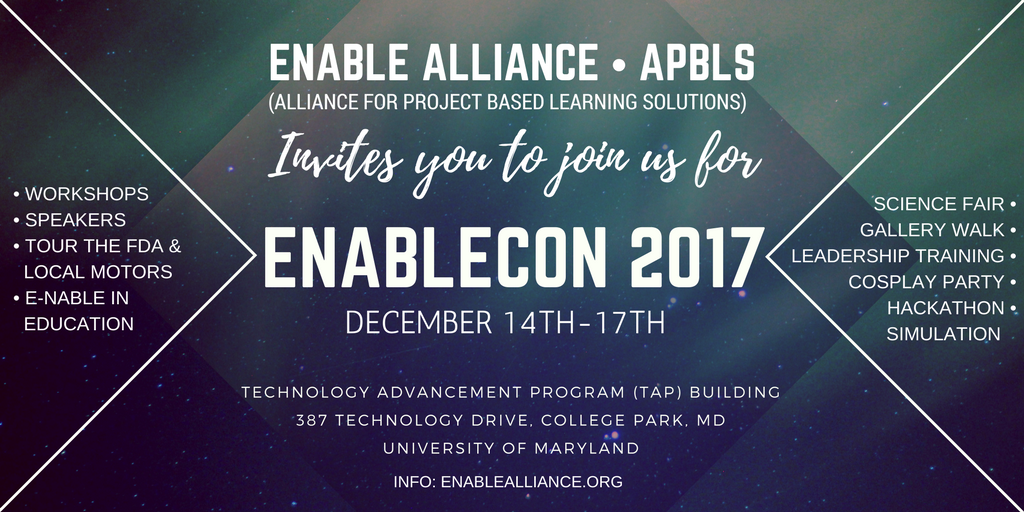 Enablethefuture's tweet photo. #enablealliance #APBLS is inviting u 2 join the @Enablethefuture retreat next week in #baltimore #dc area - visit https://t.co/HRi1tpI9F2 4 info & registration! Seminars + Tours + educational talks + workshops + more! #3dprinting #Tech4Good https://t.co/6s4um0BGec