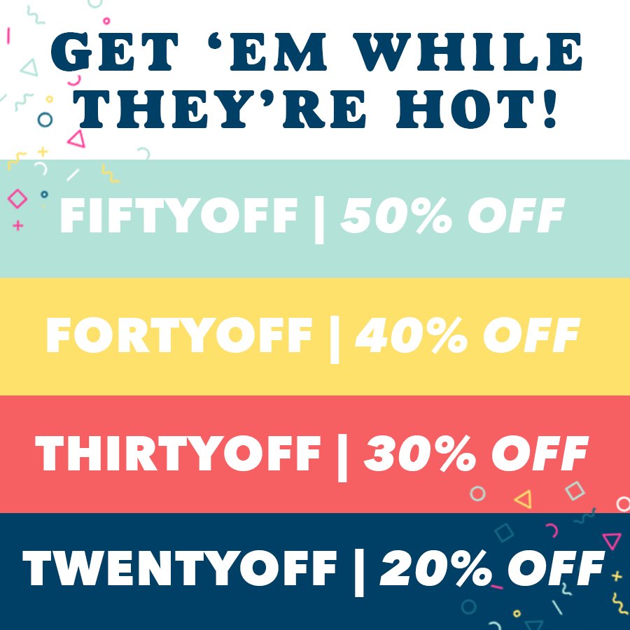 Tonight: Our biggest holiday sale! There are a limited # of codes for each level. 50% codes are zapped, but start running with the 40%! If one doesn't work, move on down the list. art-feeds.myshopify.com