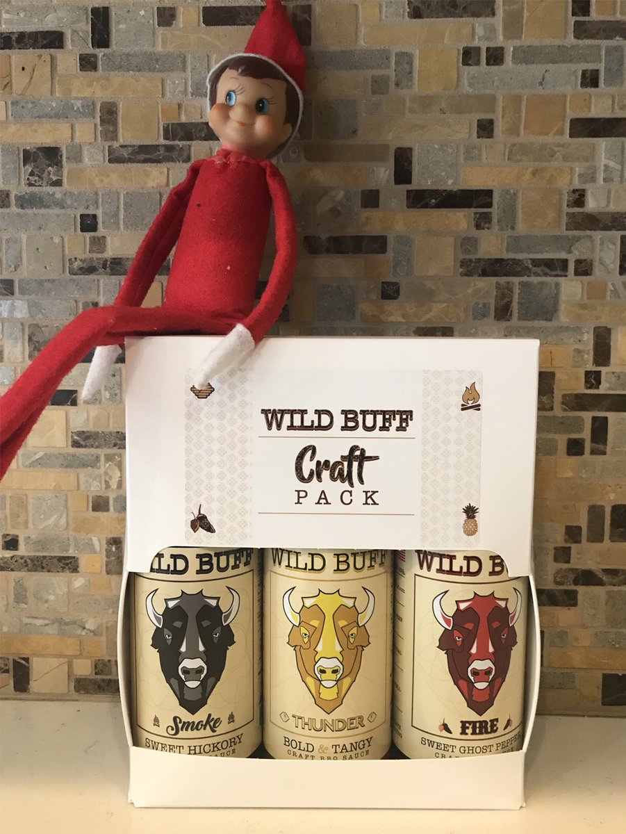 wildbuff's tweet photo. When you buy 3 or more of our craft bbq sauces from https://t.co/qwfbrM0bIu this holiday season. They’ll be delivered to you in this fantastically festive Craft Pack!  Creepy elf not included. 

#holidayseason #staycrafty #staywild #stayfestive #ElfOnTheShelf https://t.co/l7Car603UH