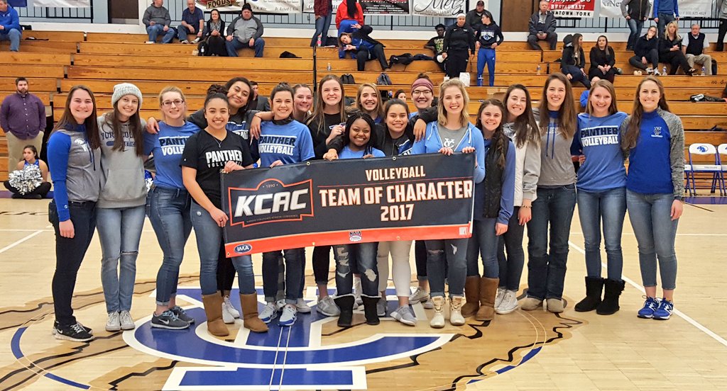 kcacsports's tweet photo. Congratulations to these awesome student-athletes at York College (@ycathletics) on being recognized tonight as the 2017 KCAC Women's Volleyball Team of Character presented by @IMAfinancial & @DissingerReed! #KCACvb #ChampionsOfCharacter @NAIACofC @YorkCollegeNeb @YC_volleyball https://t.co/xOcFOCP4Xq