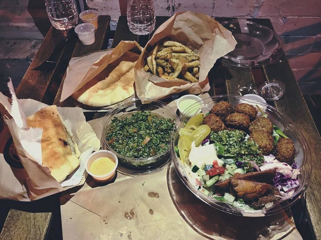 Do good while eating good. I’m all about <a href="/falafeldc/">Falafel Inc</a> ‘s mission to help solve the refugee crisis and support refugees worldwide // falafel sandwich, pita, tabouli, zaatar fries, falafel bowl and allll the sauces at Falafel Inc in Georgetown, DC
.
.
Rating: 9 out of Chen
