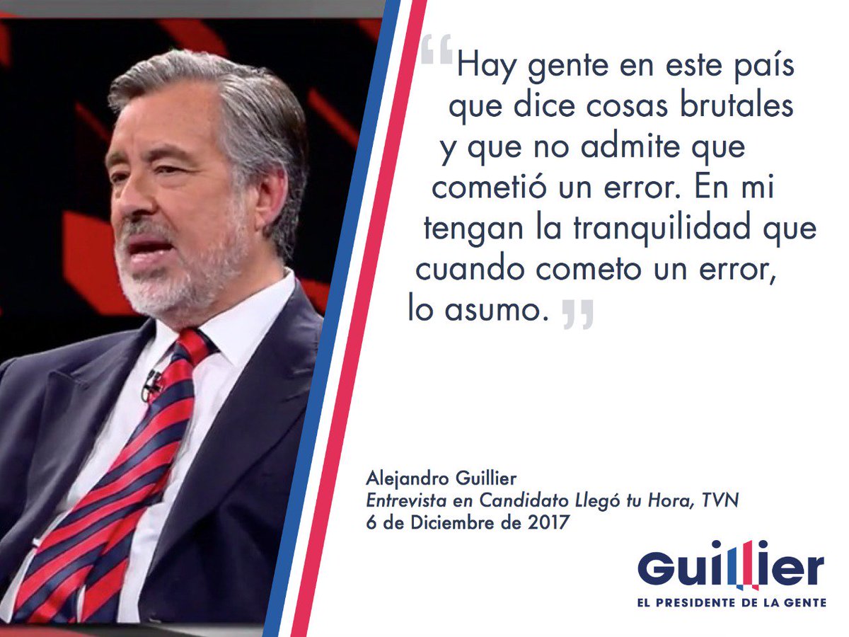 En mi tengan la tranquilidad que cuando cometo un error, lo asumo. #JuntosPorUnChileMásJusto