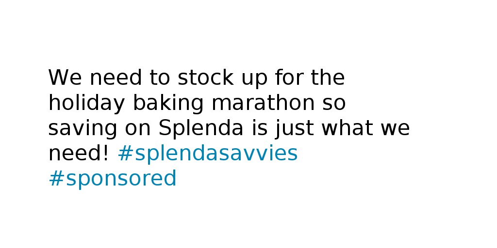 glitchen_'s tweet image. Tell us why you are excited about the savings on SPLENDA® Sweeteners. #splendasavvies #sponsored