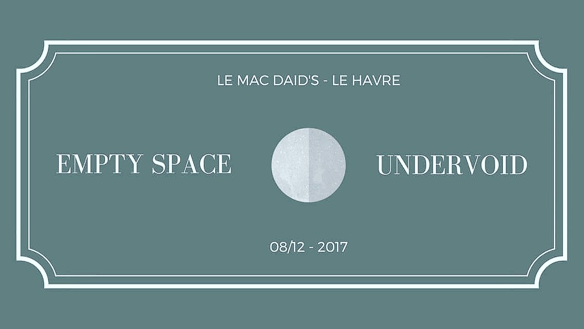 En concert ce vendredi au Mac Daid's (LH) avec Undervoid!

5€! À vendredi!