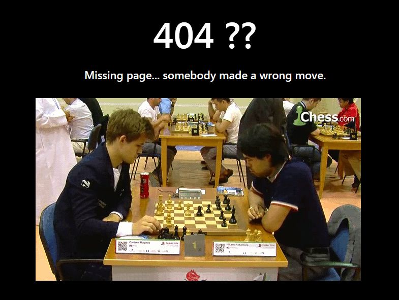 Websitesdesigne's tweet photo. Best ever Not Found Page we have ever came across https://t.co/QHuf4x494a #somebodymadeawrongmove #pagenotfound #chess #goodidea https://t.co/is7PT3u9n7