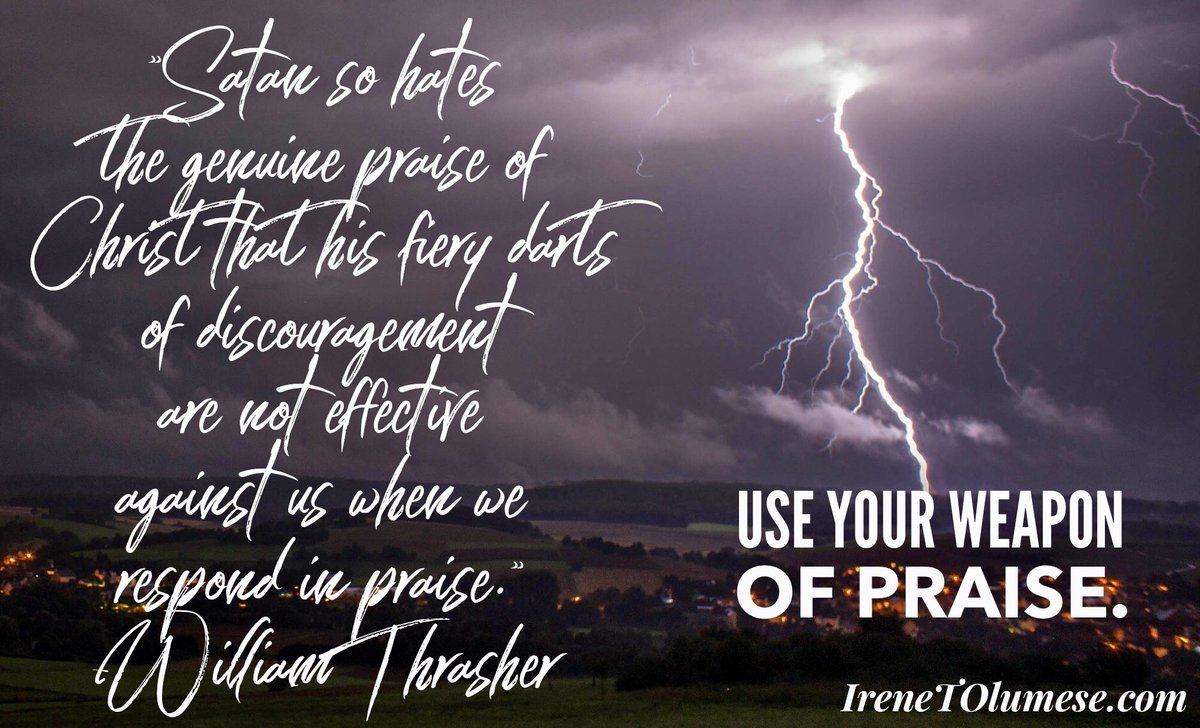 IreneOlumese's tweet photo. God has empowered us with a effective weapon to combat every lie of the enemy and it's called PRAISE!
Use your weapon of PRAISE!!!
Let the PRAISES of God continually be in your mouth. #Praise #PraiseWorks https://t.co/f5XjGVLTdU