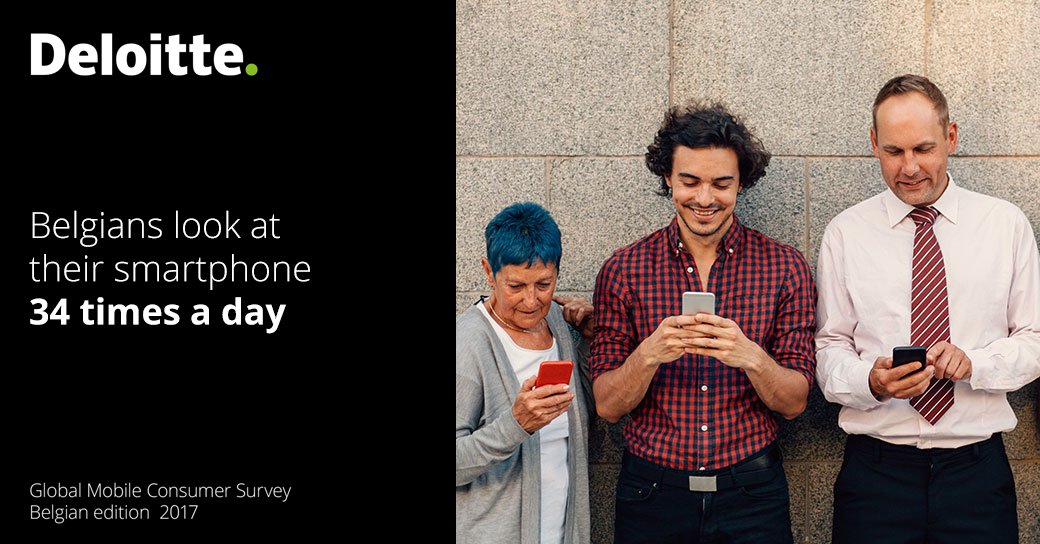 DeloitteBelgium's tweet photo. Belgians look at their smartphone 34 times a day! What more will @vfosty reveal at #mktgcongress today? https://t.co/ee7STTEL3a