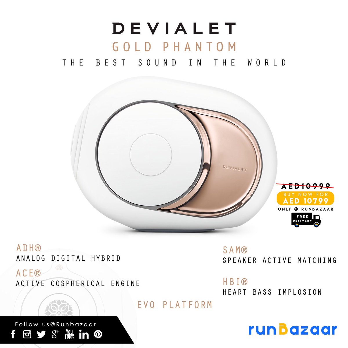 RunBazaar's tweet photo. DEVIALET PHANTOM GOLD.
.
.
.
.
.
.
.
.
.
.
.
.
.
#run #runbazaar #onlineshopping #online #shopping #ecommerce #buyingonline #electronics #mobilephones #phoneaccessories #accessories #deviletphantomgold #devilet #phantom #gold #luxury #premium #exclusive #uae #ae #dubai #rich https://t.co/S2wKTfY8bI
