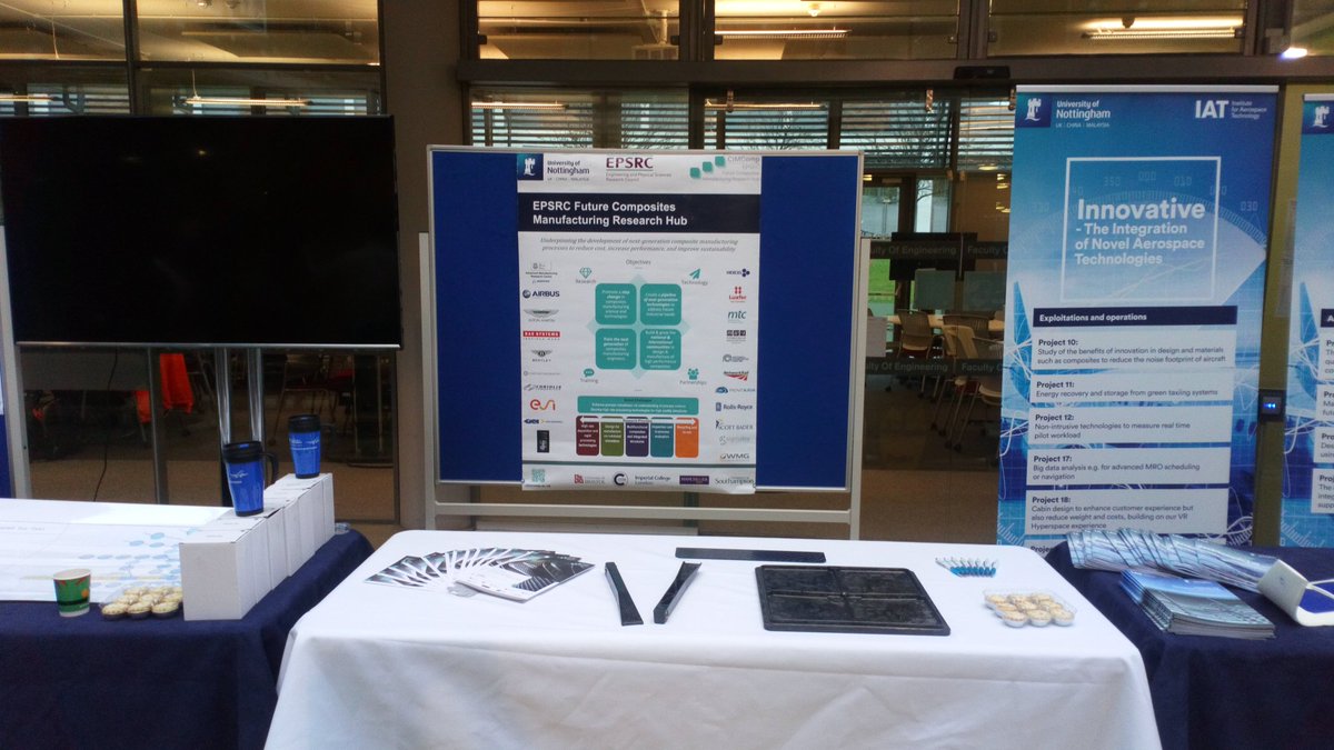 EPSRC_CIMComp's tweet photo. We're at the @UoNAerospace festive networking expo today. Come and say hello and see our #composite demonstrator parts! https://t.co/NiqJEcSqWv