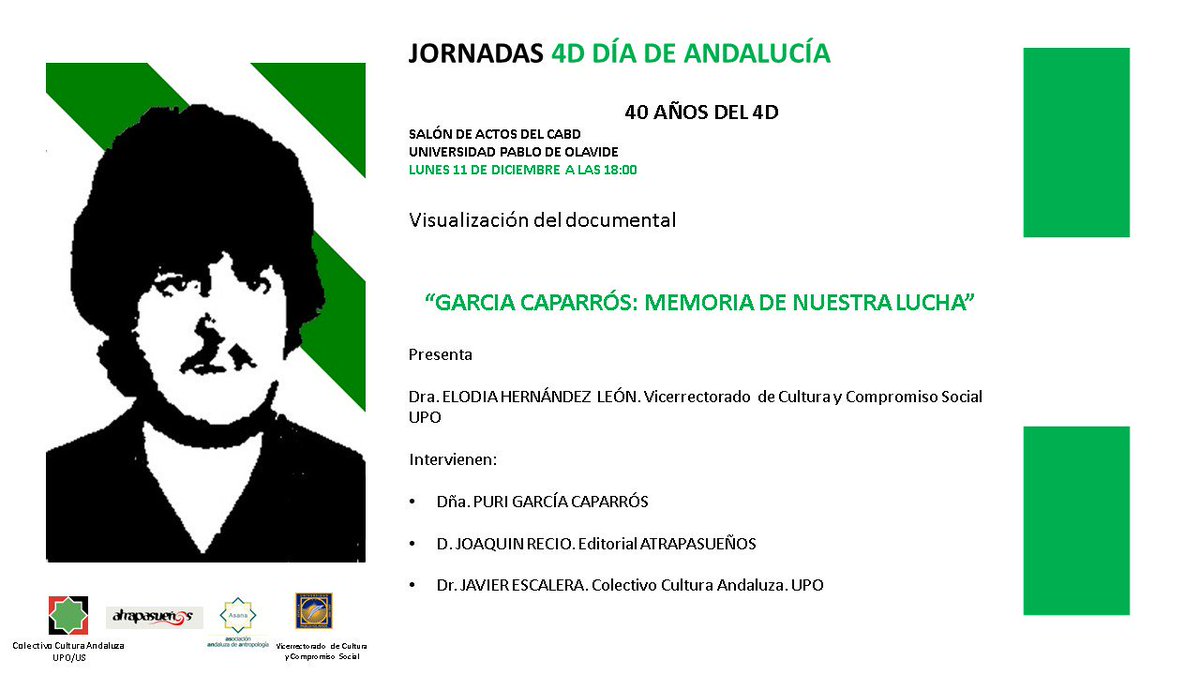 AtrapaEditorial's tweet photo. Continúa la lucha por la verdad, justicia y reparación de García Caparrós. Llevamos el caso a la universidad  @pablodeolavide, no te lo pierdas https://t.co/9QGoghT8En