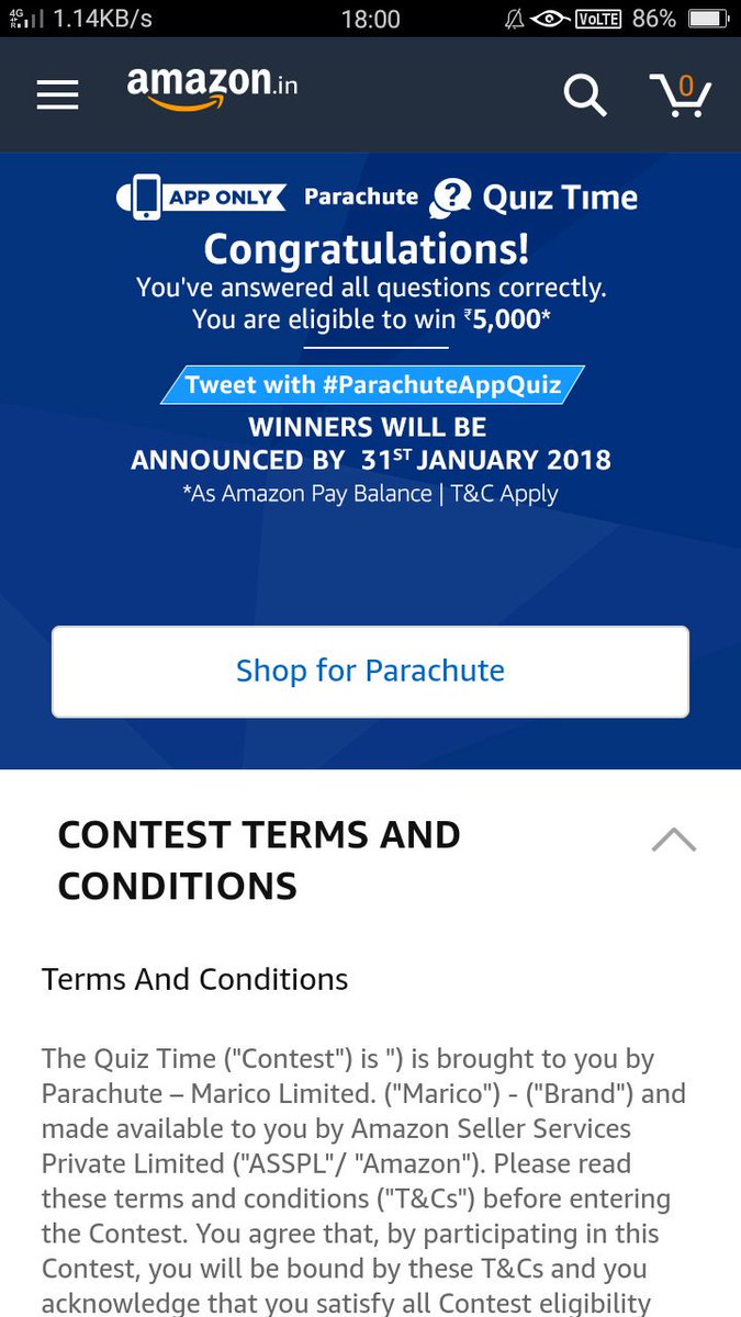 aditygrg's tweet photo. #AmazonLogitechQuiz
#ParachuteAppQuiz
#AmazonPayBalanceQuiz
#SubscribeAndSaveQuiz https://t.co/Yt9qoAtZ69