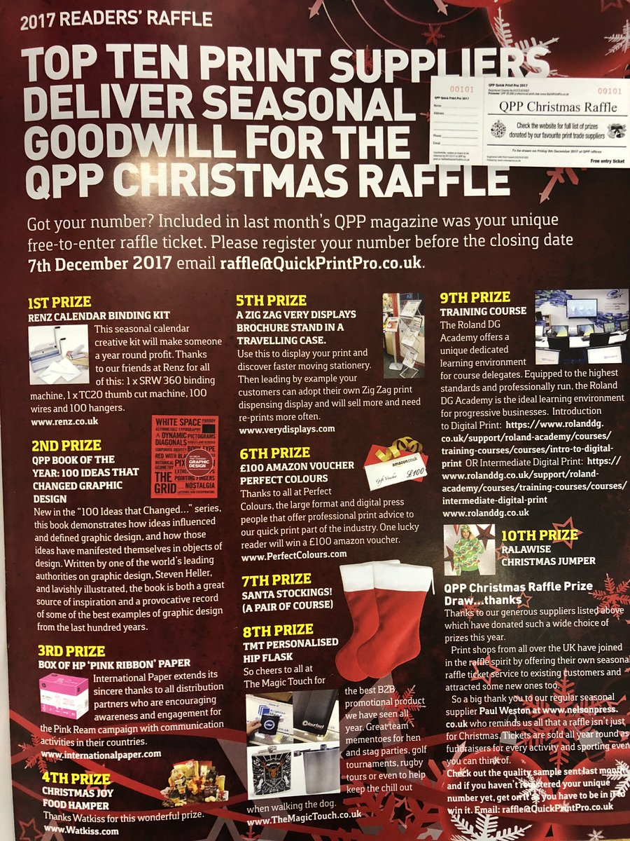 Renzbinding's tweet image. Look at this cracker of a 1st prize in the QPP Xmas raffle.... @QuickPrintPro @iainbullock @wiro #calendarbinding #wirebinding