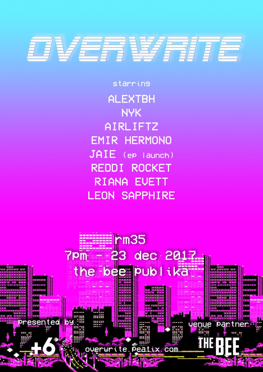 JuiceMy's tweet photo. Overwrite celebrates some of the freshest faces in the local scene. Feat. @alextbhmusic, @nickyungkit, @Emirhermono, @AirLiftz, JAIE &amp; more.

More info: https://t.co/wxdErrSvJL https://t.co/PC9NgQwALx