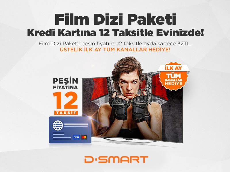 Kredi kartına 12 taksitle Film ve Dizi paketine ulaşabilirsiniz. Detaylar için sosyal medya hesaplarımızdan ulaşabilirsiniz.