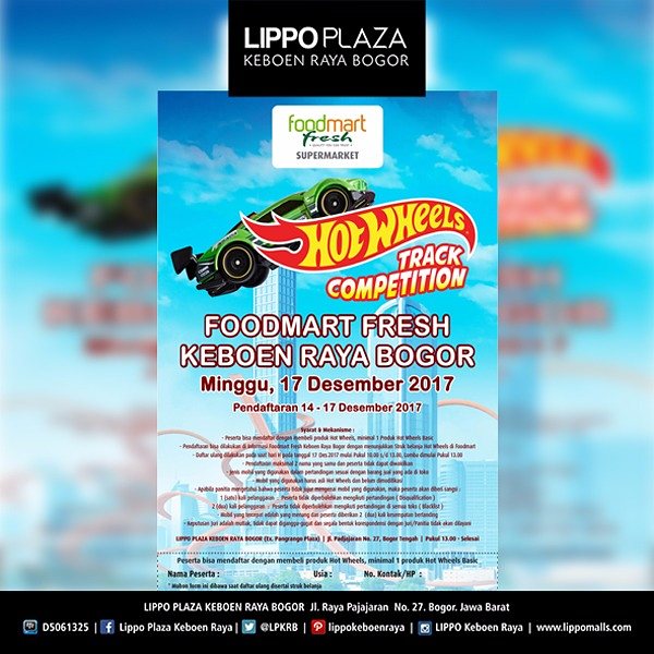 LPKRB's tweet image. -HOT WHEELS-
Track Competition
-
📆 MINGGU, 17 Desember 2017
⏰ 13.00 - Selesai
📍 Lippo Plaza Keboen Raya Bogor
*Pendaftaran dibuka : 14 - 17 Desember 2017*
-
#HOTWHEELS #trackcompetition  #diecast #diecastcars #diecastcollector #Foodmartfresh #LippoPlazaKeboenRayaBogor