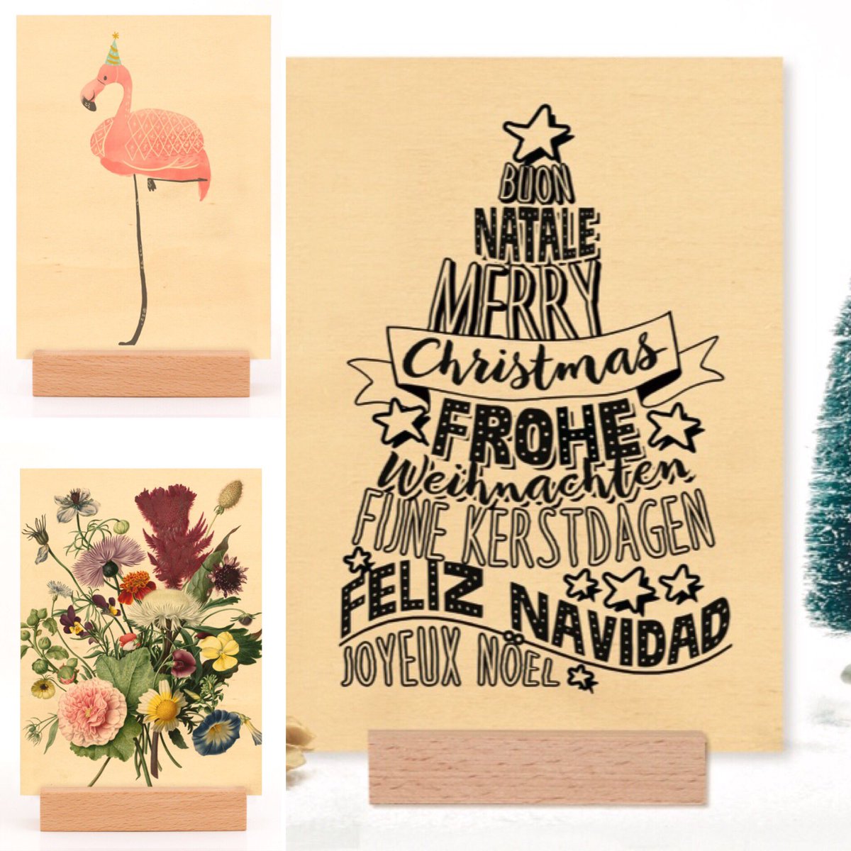 Tip: een houten (kerst) kaart! Met een gratis standaard erbij voor nog langer plezier. Lees erover op 40plusenprachtig.nl! #hallmark #kaart #tip #hout