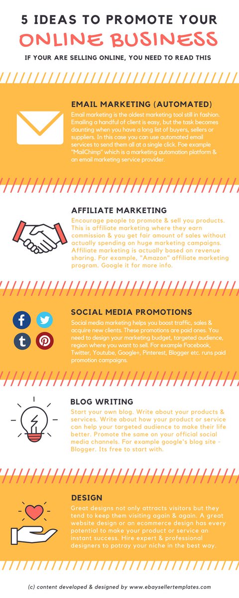 templateseller's tweet photo. How do you promote your #business? What are your tricks &amp; techniques? Read this interesting #infographic. Visit our #blog page for more info at https://t.co/WRYjroXEUj #ebaystoredesign #ebaylistingdesign #ebaystore https://t.co/ywmF91ji9r