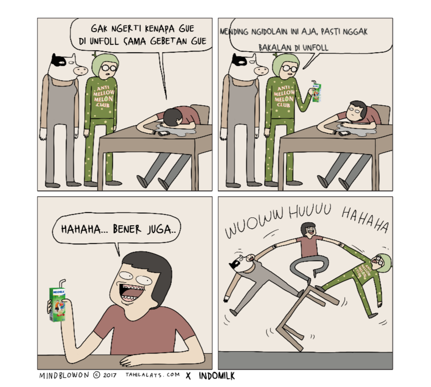 Els_ssa's tweet photo. @rikaverryk hayo, siapa yang pernah di unfoll gebetan? daripada bete, mending ikutan bikin komik sama @Indomilk dijamin seru deh.... biar bisa move on....#AntiMellowMelonClub https://t.co/dI82pmyefm