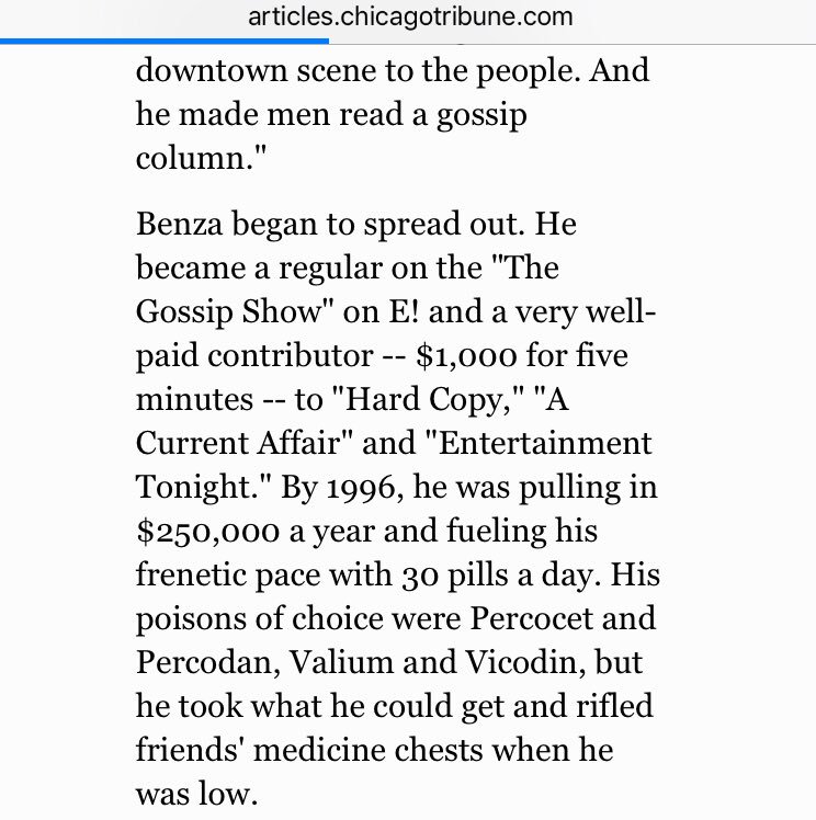 A Chicago Tribune article about Benza reported he was making $250K/yr by 1996, mostly by selling stories to ‘Hard Copy’ and ‘A Current Affair.’ It’s already well-known amongst fans how much ‘Hard Copy’ was manipulating the narrative considering the allegations against Michael.