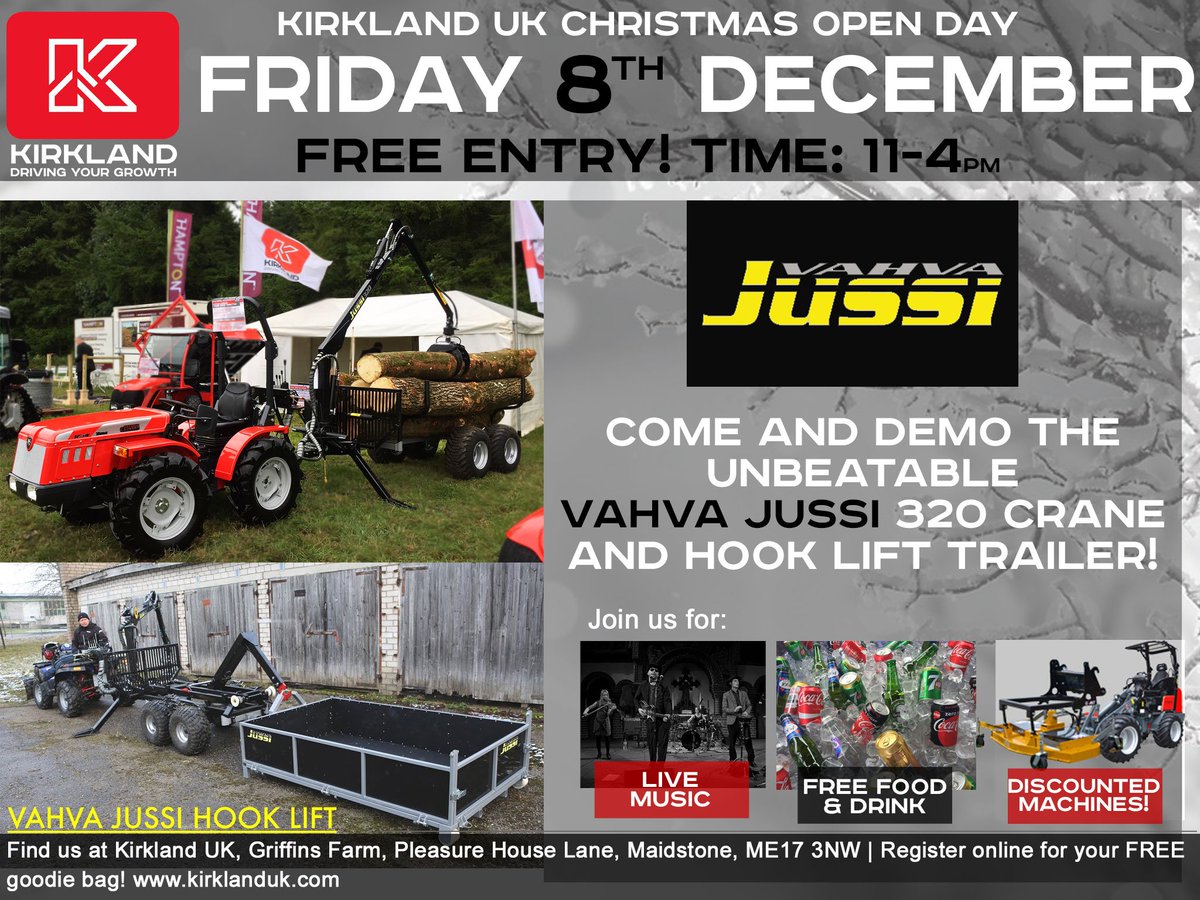 kirkland_mach's tweet image. Tomorrows the day! Come along for our Machinery Open Day and try out a range of machines plus listen to live music with FREE food and drink! See you all from 11-4pm. #machineryopenday #machinedemo #agriculturalmachinery