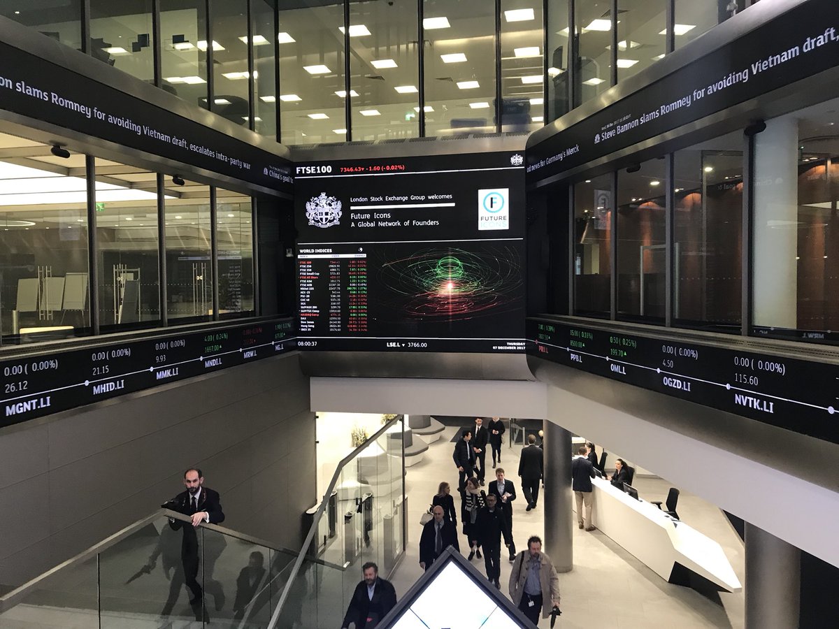 priyalakhani's tweet photo. Proud and honoured to have opened the London Stock Exchange this morning and placed the glass block in the podium! @ThisIsCentury with @mazcohen and @BenFletch and #FastgrowthIcons https://t.co/MZ8Cv4dMMe