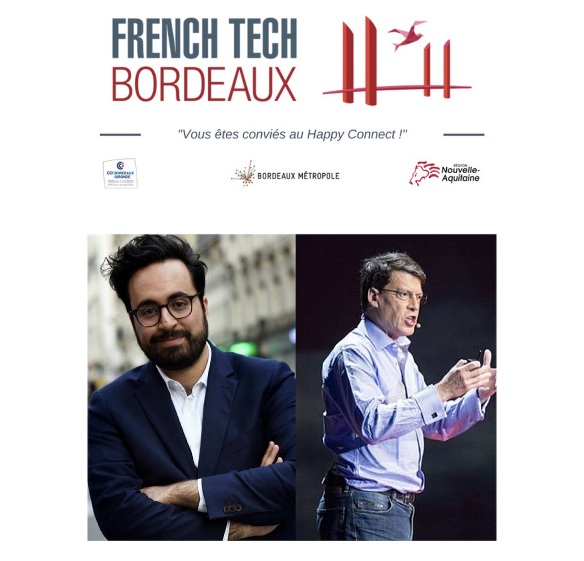 M.Mounir Mahjoubi Secrétaire d’état au numérique <a href="/mounir/">Mounir Mahjoubi</a> et le Docteur Laurent Alexandre <a href="/dr_l_alexandre/">Docteur Laurent Alexandre</a> seront à #FTConnect le 12 décembre prochain pour deux #keynotes, hâte ! Inscriptions ici eventbrite.fr/e/billets-fren… #ia #startup Bienvenue ! et 👏 <a href="/FrenchTechBx/">FrenchTechBx</a>