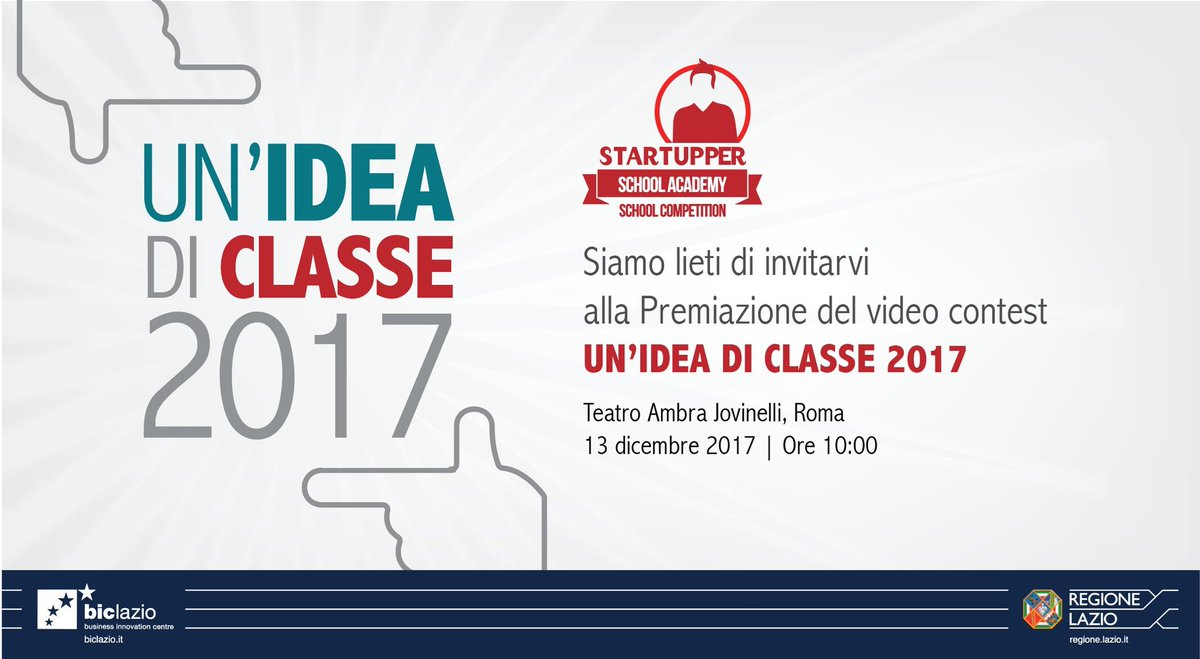 daniagrani's tweet photo. #13dicembre premiazione dei vincitori del #VideoContest 2017 #StartupperSchoolCompetition #SSA @RegioneLazio #scuola chi viene? https://t.co/almx1HyOTU