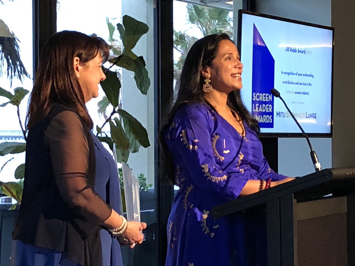 Indian Film Festival Director Mitu Bhowmick Lange recognised with the 2017 Jill Robb Award, acknowledging her outstanding contribution to the screen industry <a href="/mitublange/">MituBLange AM</a> <a href="/IFFMelb/">Indian Film Festival of Melbourne</a>