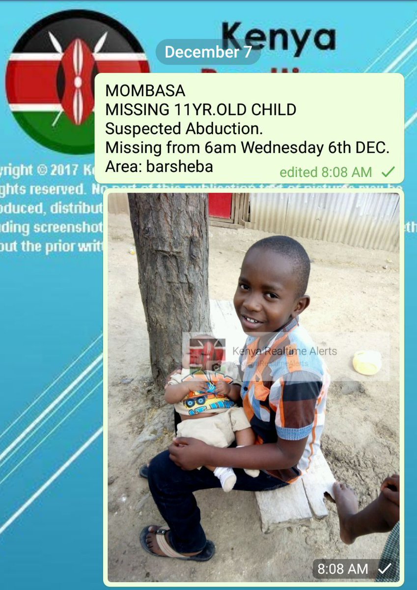 KenyaRealtimeAL's tweet photo. Mombasa
Missing child https://t.co/BJklHOmjqL