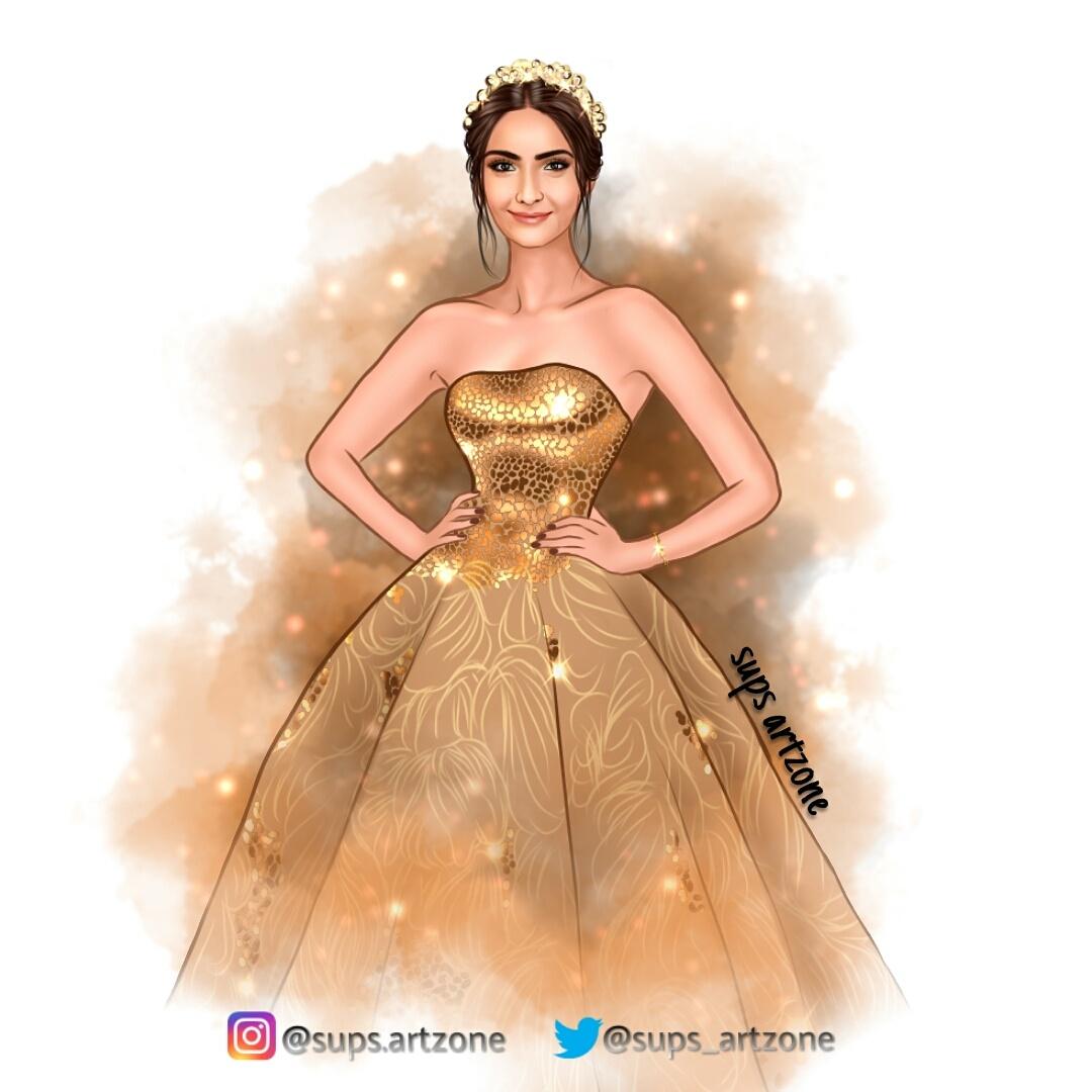 Close up look 
#digitalillustration by #supsartzone 
@sonamakapoor in @atelierzuhra  for @filmfare #GlamourandStyle #award Styled by @rheakapoor 🌟🌟
#sonamkapoor 
@sonamakapoor