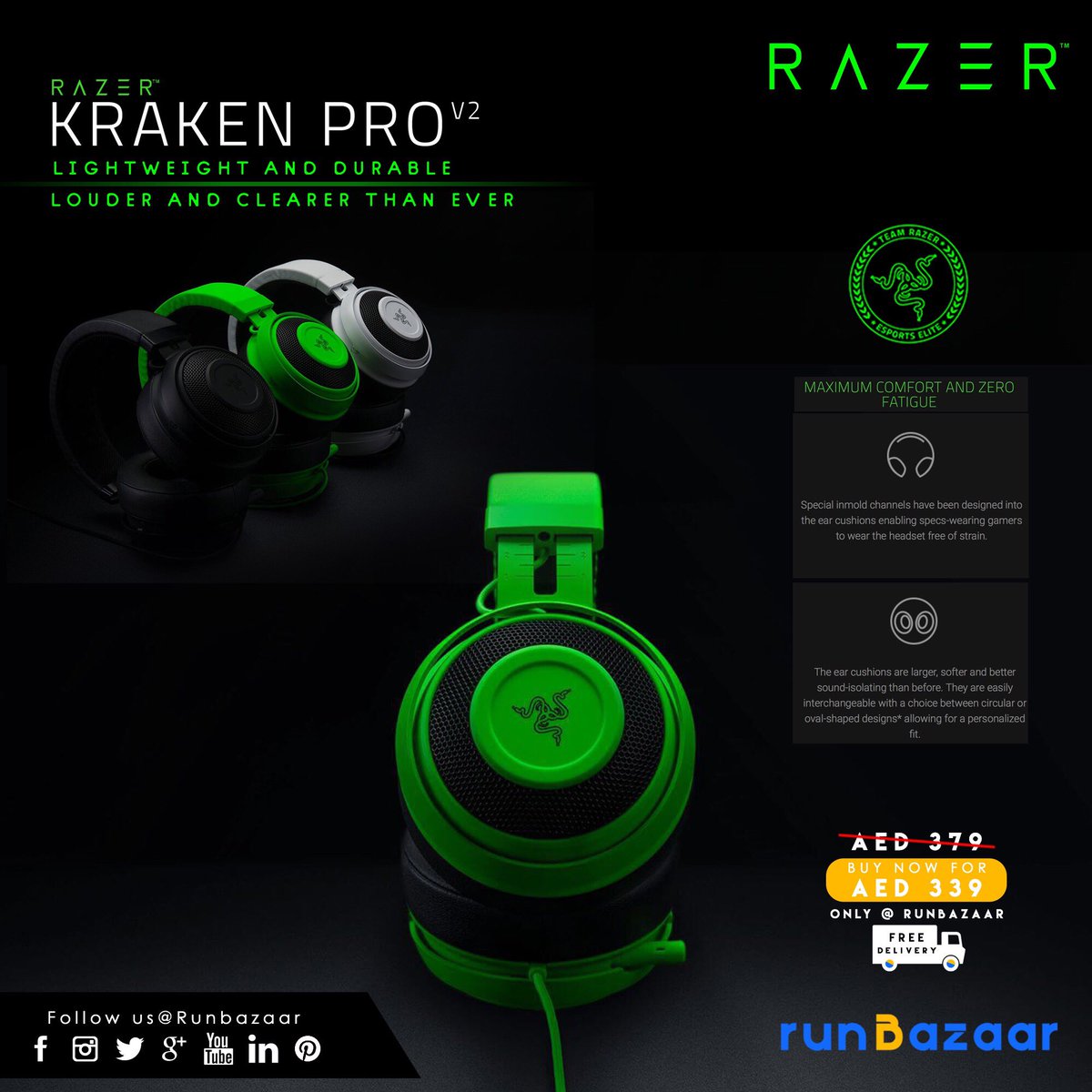 RunBazaar's tweet photo. Amazing Headphones with Amazing Offers @runbazaar
Razer Kraken Pro V2
.
.
.
.
.
.
.
.
.
.
.
#run #runbazaar #onlineshopping #online #shopping #ecommerce #buyingonline #electronics #mobilephones #phoneaccessories #accessories #headphones #speakers #sound #iphone #samsung https://t.co/eG0c8SRbyn