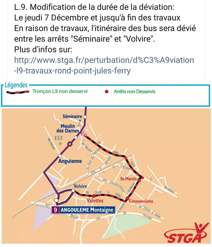TransCharente's tweet photo. #STGA9 : #Ferry #CheminDeFer #SaintMartin #Cressonnieres #Valettes non desservi jusqu'à la fin des travaux. https://t.co/JKEwOlaiSD