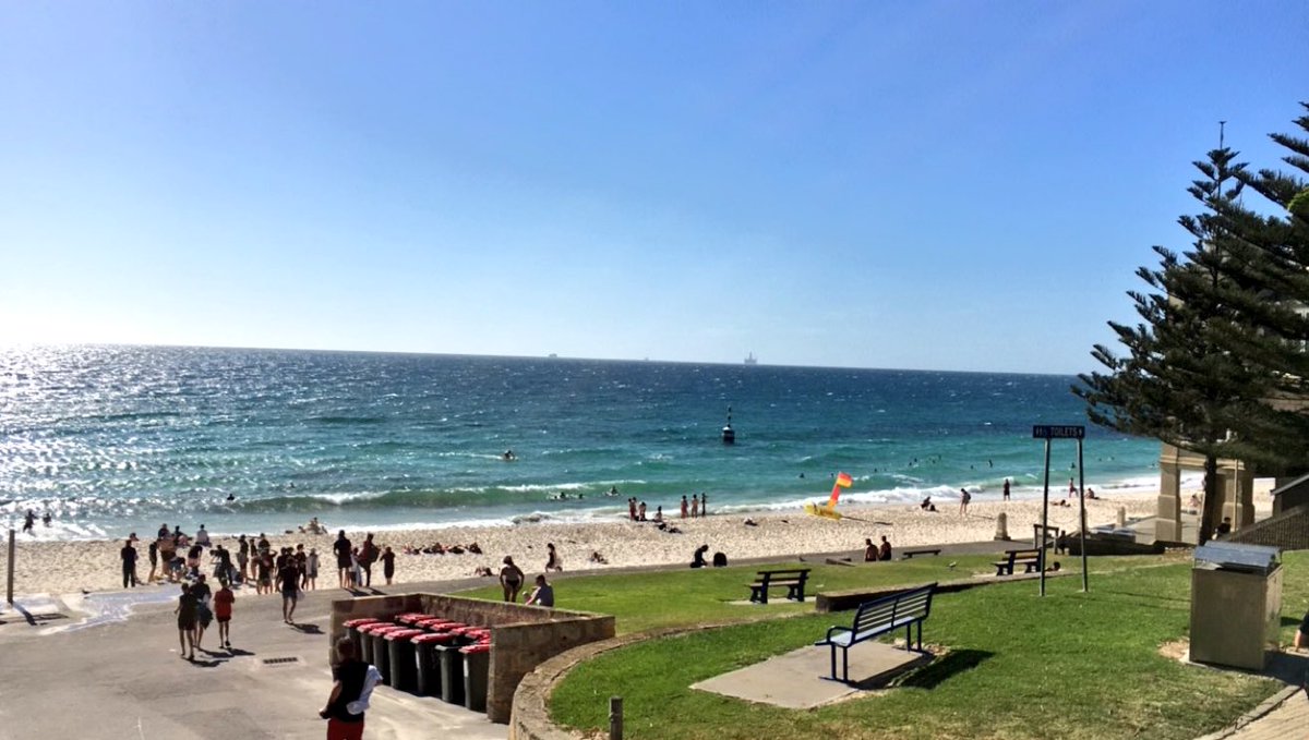 TerraceCricket's tweet photo. Not a bad spot for a recovery session after another successful day of #PerthTour Thanks to @TerraceGym for taking the boys through their recovery program 🏏☀️🏖 https://t.co/hUR3JJpcY0