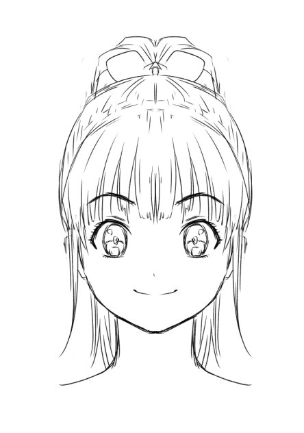 ヒロイン、キャラデザ中、今回は、ポニーテールかな?と
元気な感じなので 